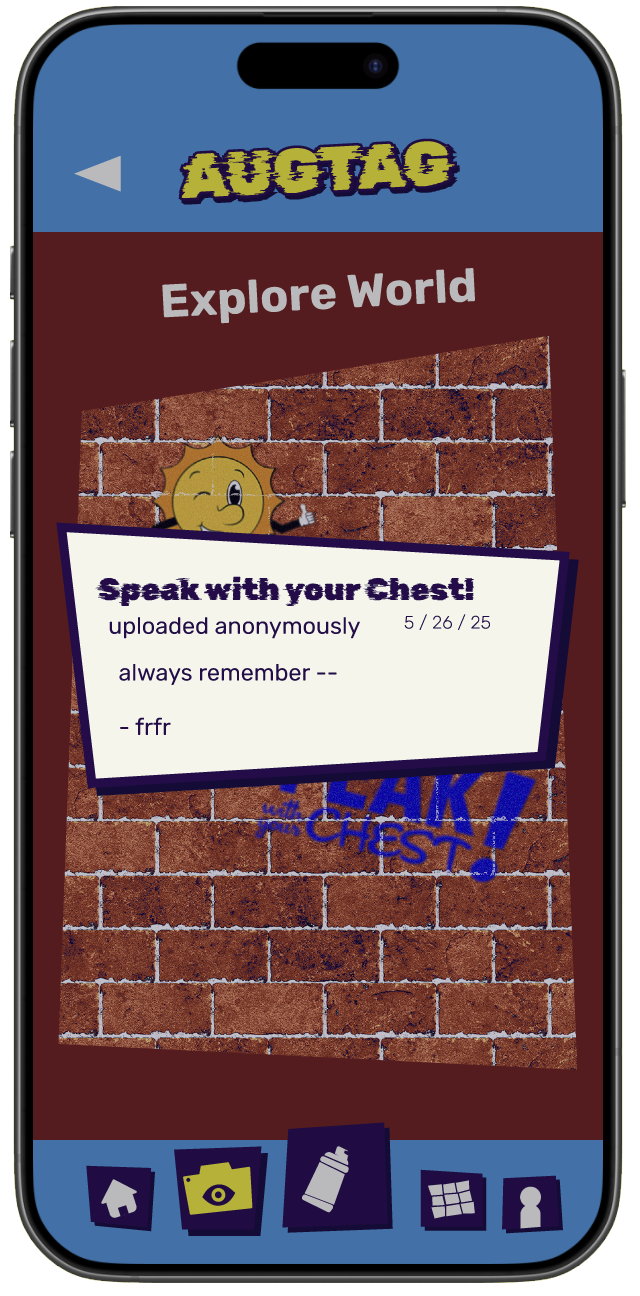 screen for viewing description of post